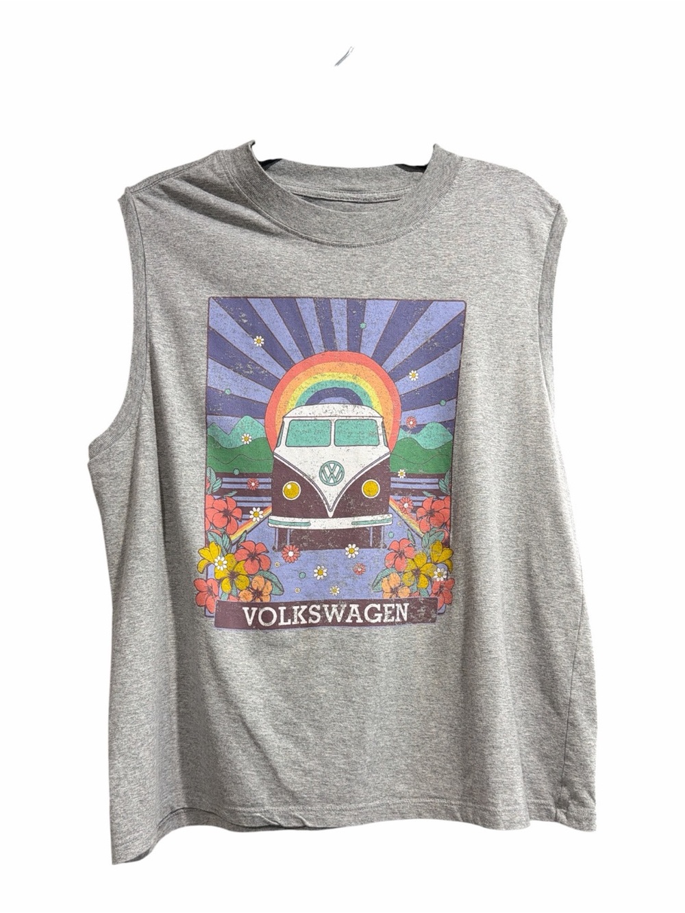 Volkswagen VW Bus Retro Graphic Muscle Tank Top Gray Size L/XL - Picture 1 of 4
